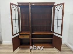 DISPLAY CABINET Bradley Furniture 6 Door Glass Shelves Yew Wood FREE DELIVERY