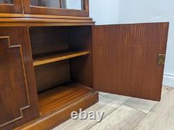DISPLAY CABINET Bradley Furniture 6 Door Glass Shelves Yew Wood FREE DELIVERY