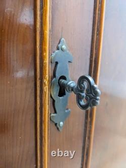 DISPLAY CABINET Bradley Furniture 6 Door Glass Shelves Yew Wood FREE DELIVERY