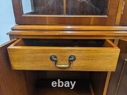 DISPLAY CABINET Bradley Furniture 6 Door Glass Shelves Yew Wood FREE DELIVERY
