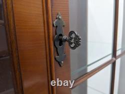 DISPLAY CABINET Bradley Furniture 6 Door Glass Shelves Yew Wood FREE DELIVERY