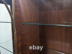 DISPLAY CABINET Bradley Furniture 6 Door Glass Shelves Yew Wood FREE DELIVERY