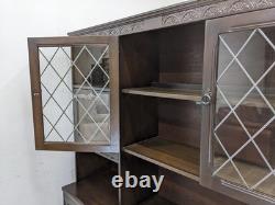 DISPLAY CABINET Stanley Wood Oak Veneer 3 Drawers Glass Cupboard FREE DELIVERY