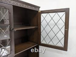 DISPLAY CABINET Stanley Wood Oak Veneer 3 Drawers Glass Cupboard FREE DELIVERY