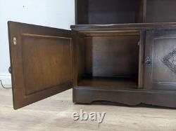 DISPLAY CABINET Stanley Wood Oak Veneer 3 Drawers Glass Cupboard FREE DELIVERY