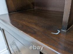 DISPLAY CABINET Stanley Wood Oak Veneer 3 Drawers Glass Cupboard FREE DELIVERY