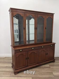 DISPLAY CABINET White & Newton Mirror Back 2 Drawer 2 Cupboard FREE DELIVERY