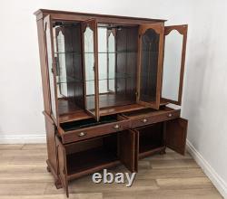 DISPLAY CABINET White & Newton Mirror Back 2 Drawer 2 Cupboard FREE DELIVERY