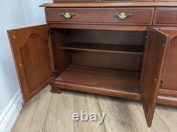 DISPLAY CABINET White & Newton Mirror Back 2 Drawer 2 Cupboard FREE DELIVERY