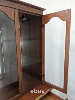 DISPLAY CABINET White & Newton Mirror Back 2 Drawer 2 Cupboard FREE DELIVERY
