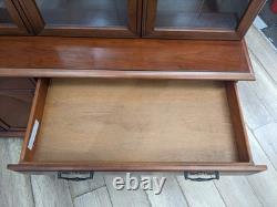 DISPLAY CABINET White & Newton Mirror Back 2 Drawer 2 Cupboard FREE DELIVERY