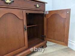 DISPLAY CABINET White & Newton Mirror Back 2 Drawer 2 Cupboard FREE DELIVERY
