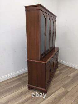 DISPLAY CABINET White & Newton Mirror Back 2 Drawer 2 Cupboard FREE DELIVERY
