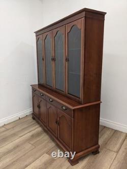 DISPLAY CABINET White & Newton Mirror Back 2 Drawer 2 Cupboard FREE DELIVERY