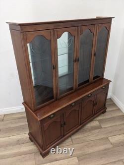 DISPLAY CABINET White & Newton Mirror Back 2 Drawer 2 Cupboard FREE DELIVERY