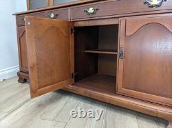 DISPLAY CABINET White & Newton Mirror Back 2 Drawer 2 Cupboard FREE DELIVERY