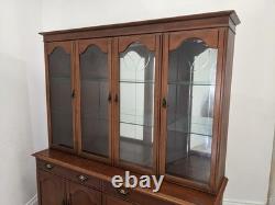 DISPLAY CABINET White & Newton Mirror Back 2 Drawer 2 Cupboard FREE DELIVERY