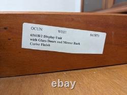 DISPLAY CABINET White & Newton Mirror Back 2 Drawer 2 Cupboard FREE DELIVERY