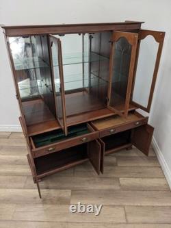 DISPLAY CABINET White & Newton Mirror Back 2 Drawer 2 Cupboard FREE DELIVERY