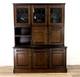 Dresser Vintage Newplan Oak Veneer Glass Doors 5 Cupboards Shelves Free Delivery