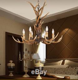 Deer Antler Chandelier Vintage Horn Resin 4 Light Rustic Ceiling pendant light