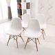 Design Wood Style Chairs And Table Set For Office Lounge Dining Kitchen White