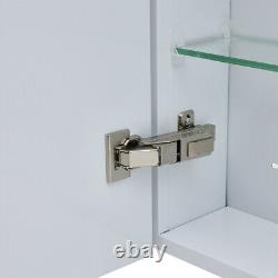Dimmable LED Bathroom Mirror Cabinet Storage withDemister Pad Shaver Socket Sensor