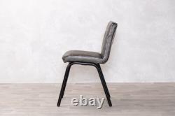Dining Chairs Industrial Style Ribbed Faux Leather Many Colour Options