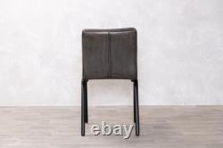 Dining Chairs Industrial Style Ribbed Faux Leather Many Colour Options