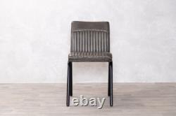 Dining Chairs Industrial Style Ribbed Faux Leather Many Colour Options