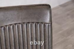 Dining Chairs Industrial Style Ribbed Faux Leather Many Colour Options