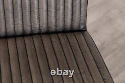 Dining Chairs Industrial Style Ribbed Faux Leather Many Colour Options