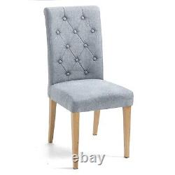 Dining Chairs Set 2/4 Linen Fabric Metal Legs High Back Office Chair Kitchen