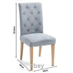 Dining Chairs Set 2/4 Linen Fabric Metal Legs High Back Office Chair Kitchen