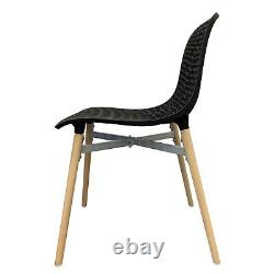Dining Chairs Set of 4 Retro Eiffel Kitchen Chairs Wooden Legs Plastic Chair