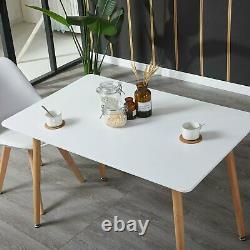 Dining Table and 4 Chairs Set Wooden legs Retro dining Room Chairs Grey Kitchen