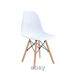 Dining Table and Chairs 2 4 6 Set Wooden leg Retro Room Chair White Kitchen