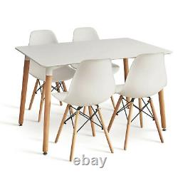 Dining Table and Chairs 4 6 Set Wooden legs Retro dining Room Chair Grey Kitchen
