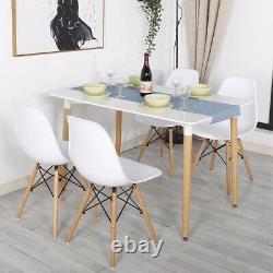 Dining Table and Chairs 4 6 Set Wooden legs Retro dining Room Chair Grey Kitchen