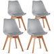 Dining Table And Chairs 4 Set Wooden Legs Retro Dining Room Chair Kitchen Home