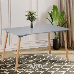 Dining Table and Chairs 4 Set Wooden legs Retro dining Room Chair Grey Kitchen
