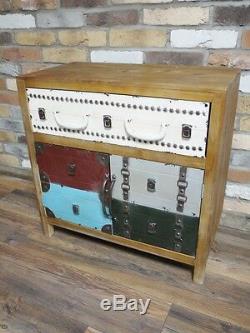 Distressed Antique Vintage Style Multi Coloured Sideboard Chest Drawers (dx4272)
