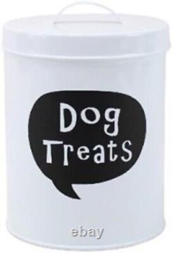 Dog Food Storage Tin 19cm Container Vintage Retro Animal Pet Treats Food LID