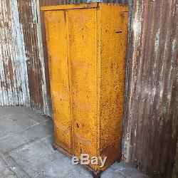 Double Industrial Lockers Retro Vintage Upcycled Funky 2 Door Storage Embossed