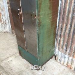 Double Industrial Vintage Lockers, Upcycled Reworked Funky Retro 2 Door Loft