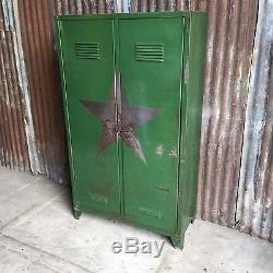 Double Industrial Vintage Lockers, Upcycled Reworked Funky Retro 2 Door Workshop