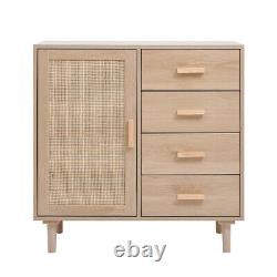 Drawer Sideboard Cabinet Cupboard Buffet LivingRoom Rattan Door StorageFurniture