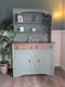 Dresser Display Cabinet Vintage Green Upcycled