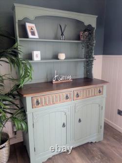 Dresser Display Cabinet Vintage Green Upcycled