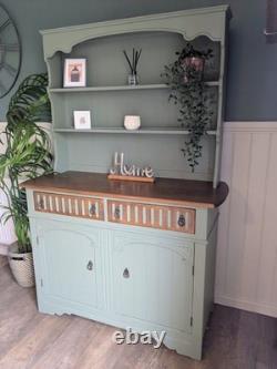 Dresser Display Cabinet Vintage Green Upcycled